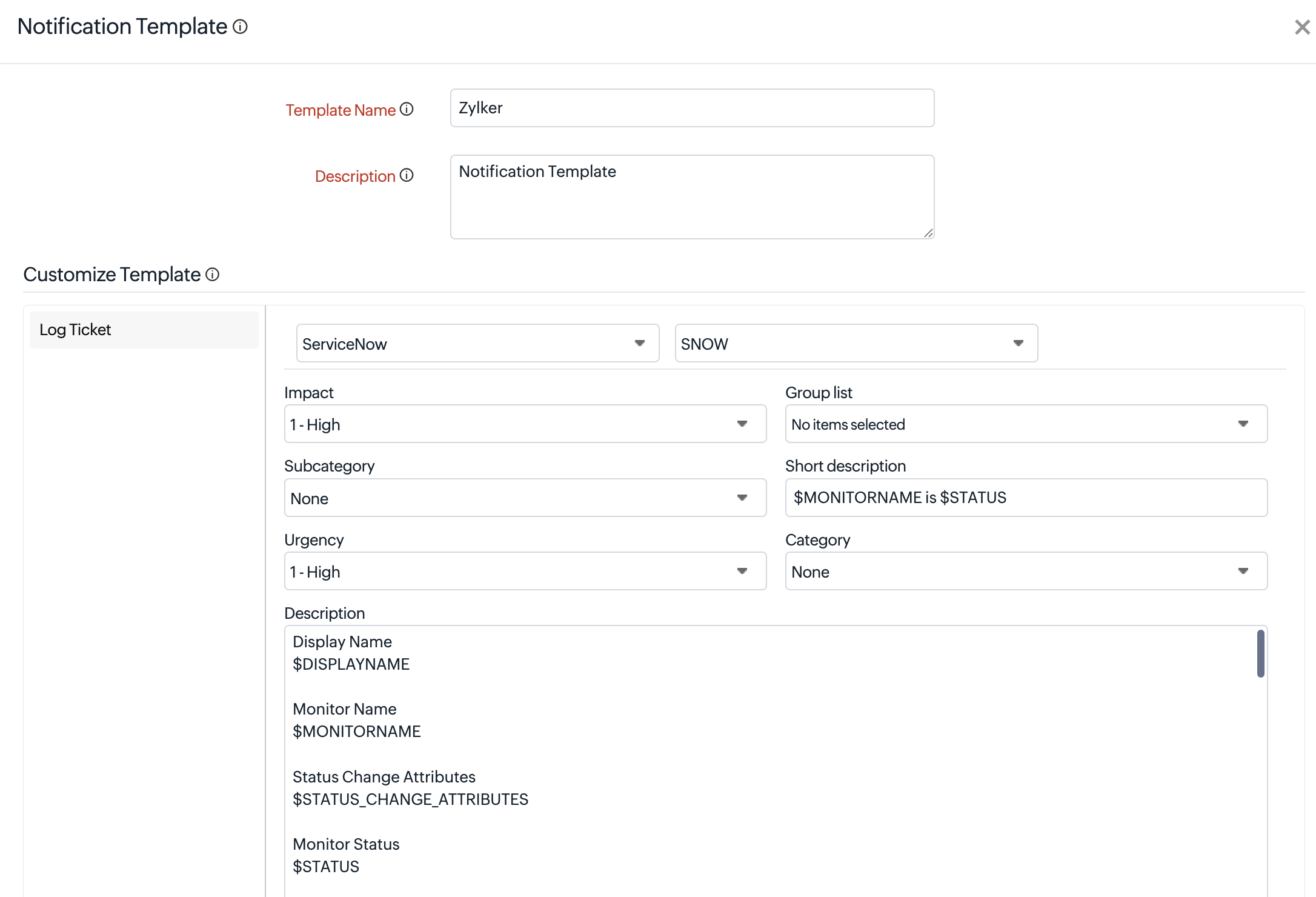 Add Notification Template Add Notification Template