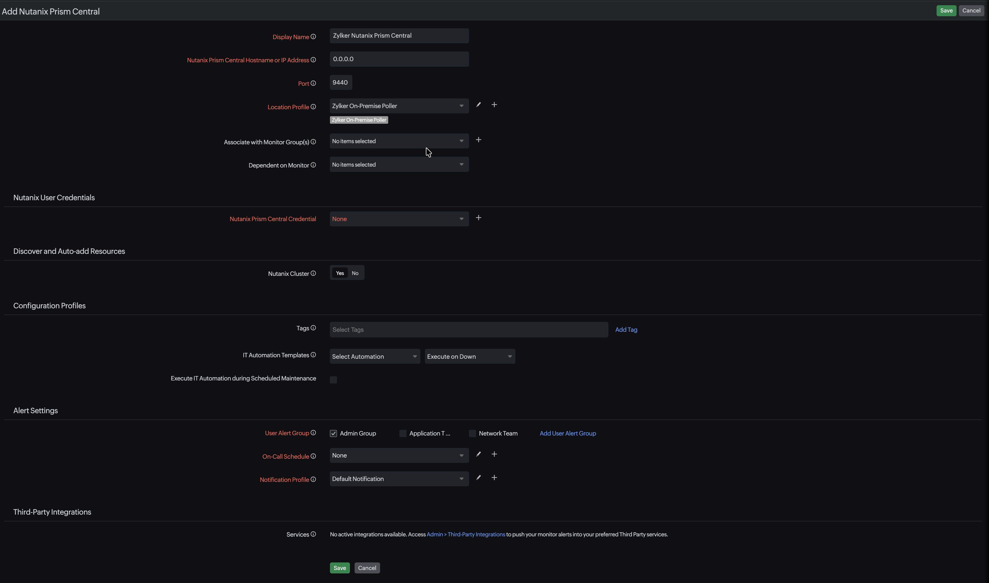 Adding a Nutanix Central monitor