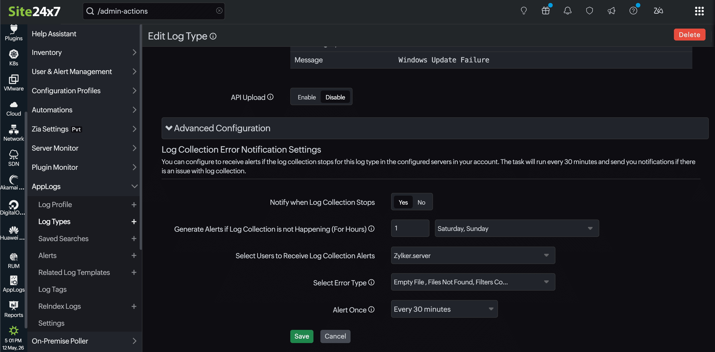 Advance configuration Advance configuration