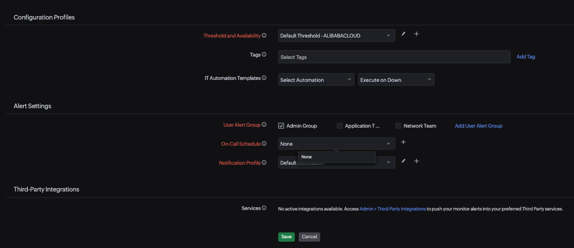 alibaba-cloud-config-profiles Configuration Profiles and Alert Settings