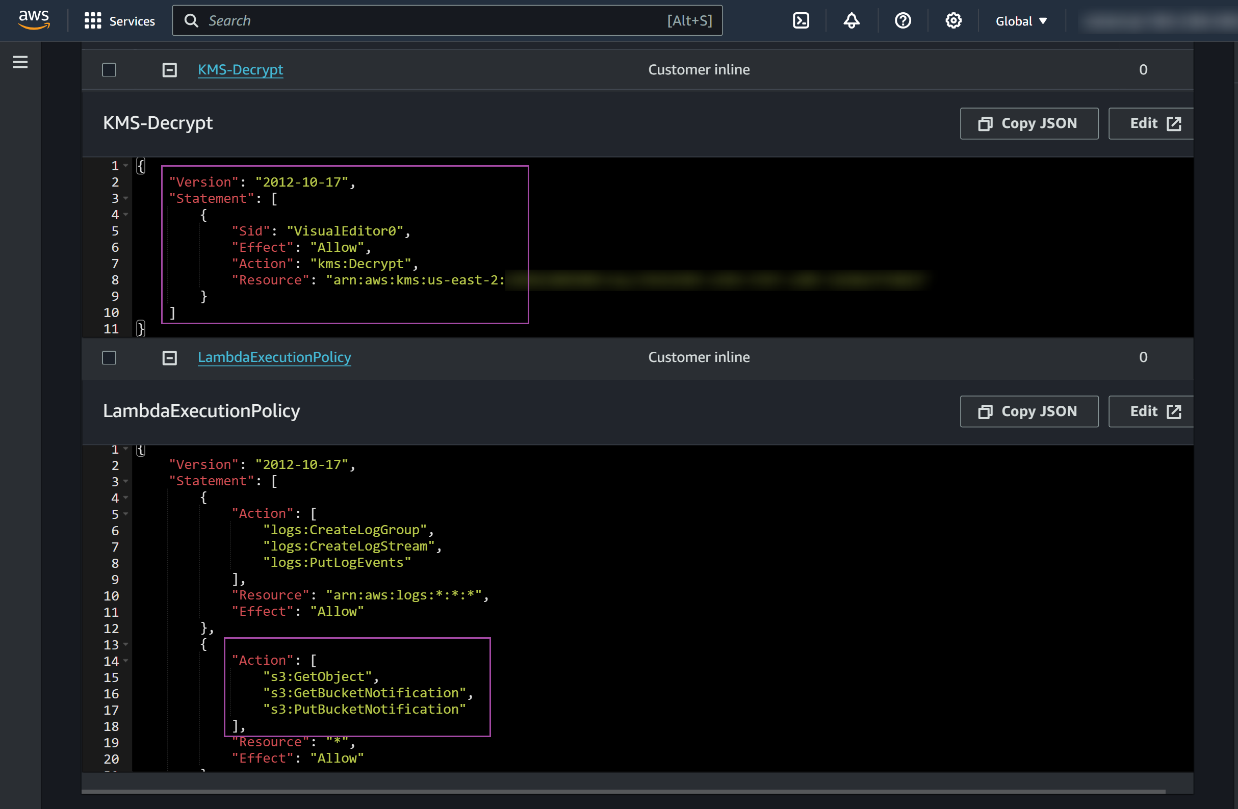 applogs-aws-policy-permission AppLogs AWS policy permissions