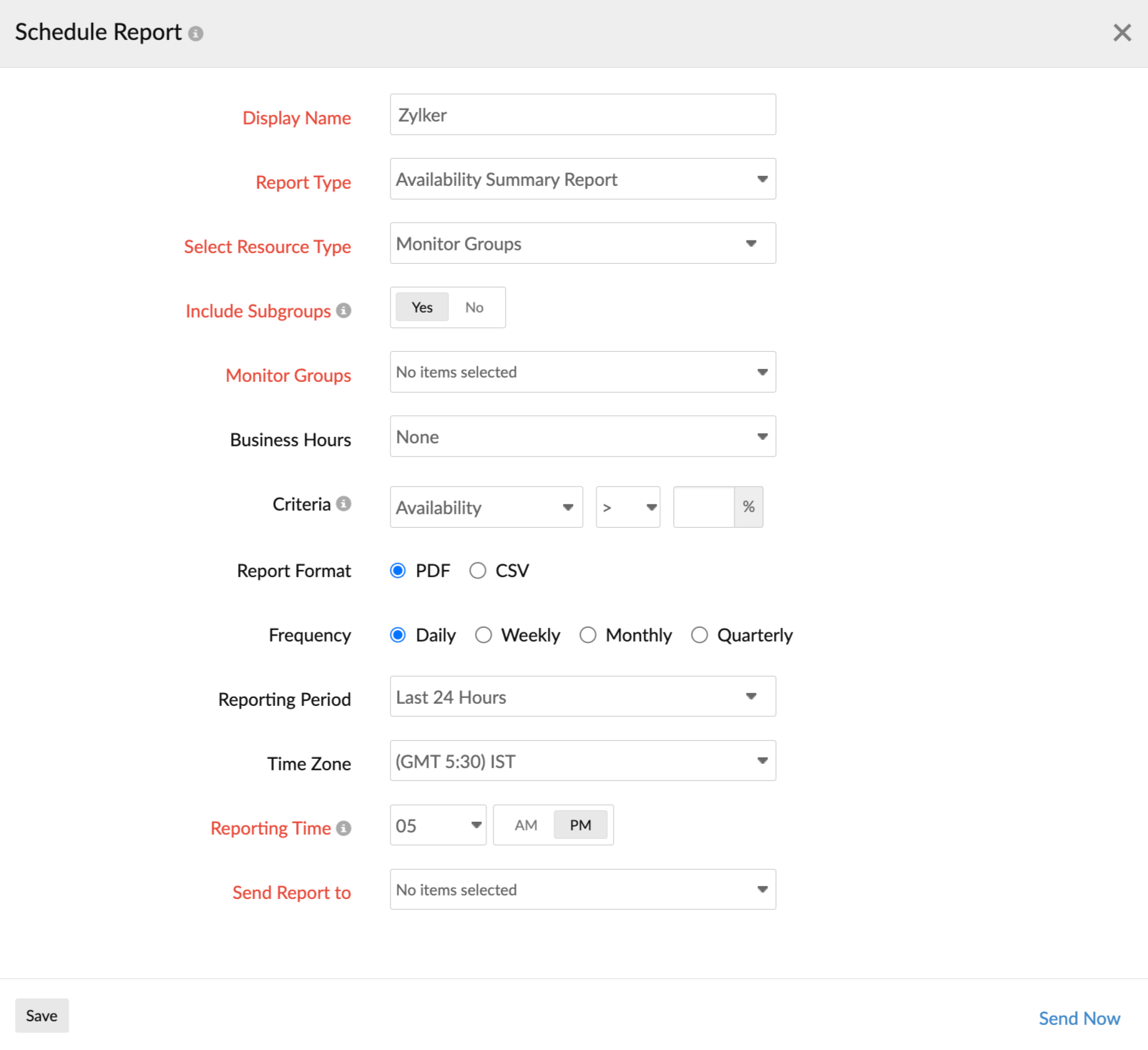 availabilty_trend_schedule_report Availability trend in schedule report