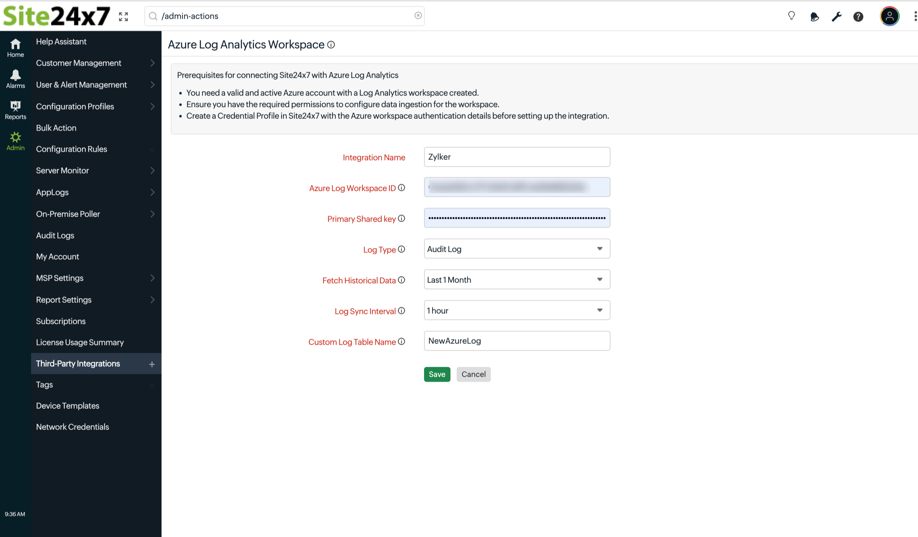Azure workspace integration for MSPs Azure workspace integration for MSPs