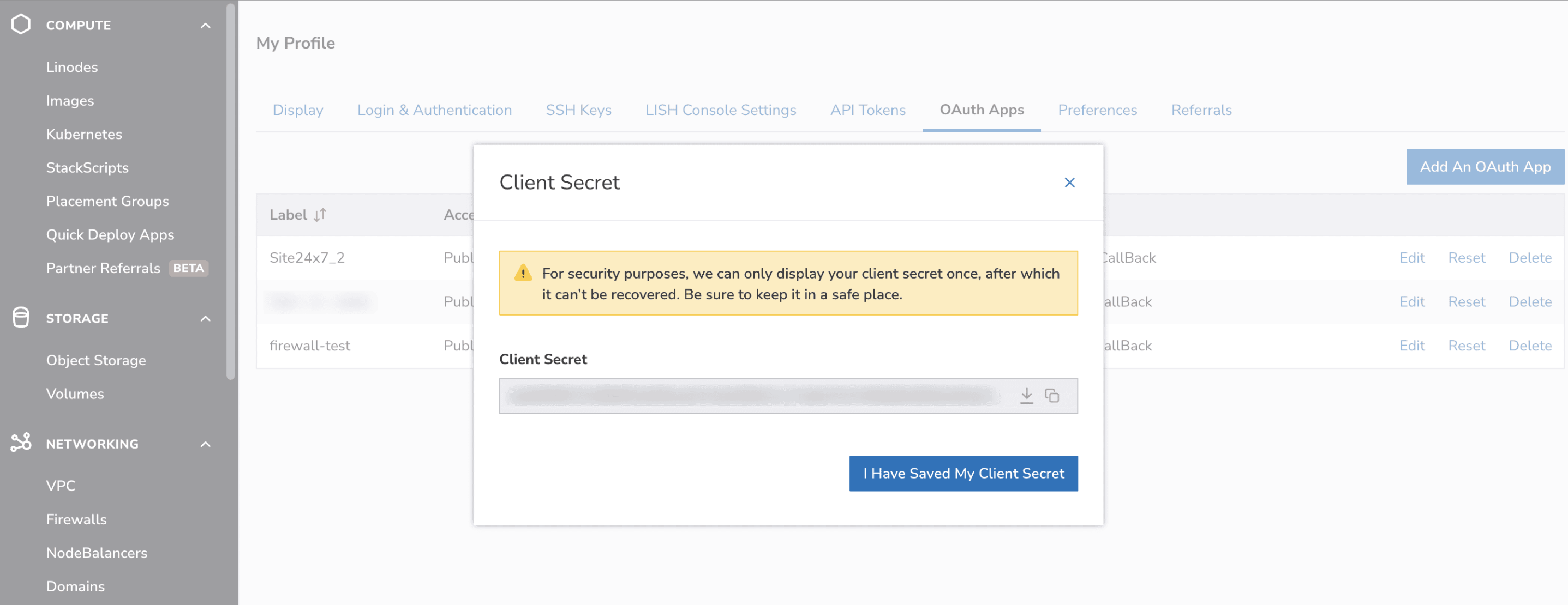 Client secret key Client secret key