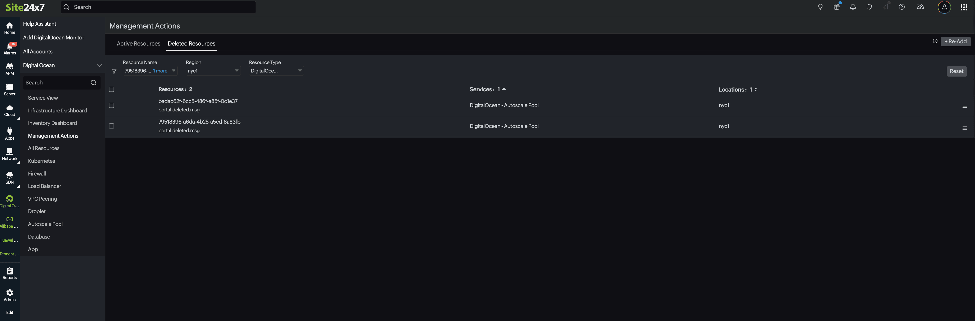 Deleted Resources Deleted Resources