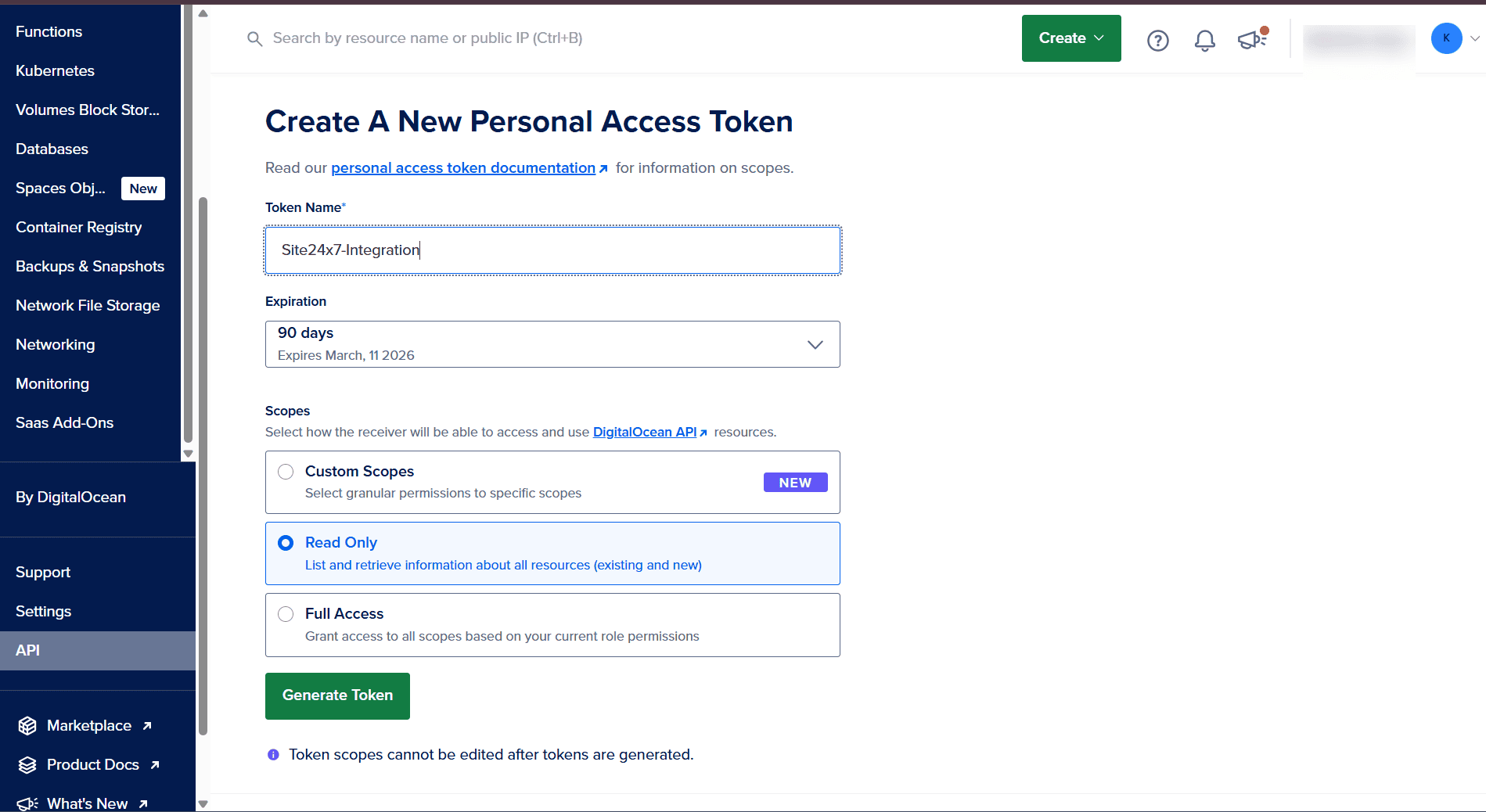Generate access token Generate access token