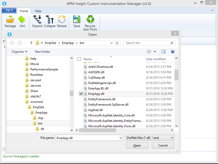dll_load APM Insight custom instrumentation manager