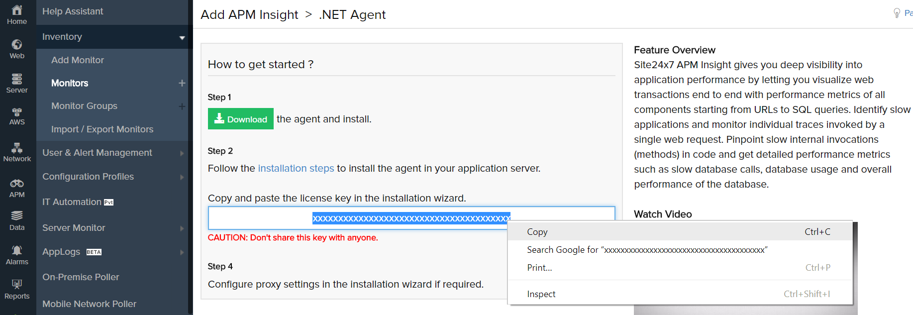 LicenseKeyCopy (Locked by ps ranjani (ranjani.ps)) License key to install .NET Core agent