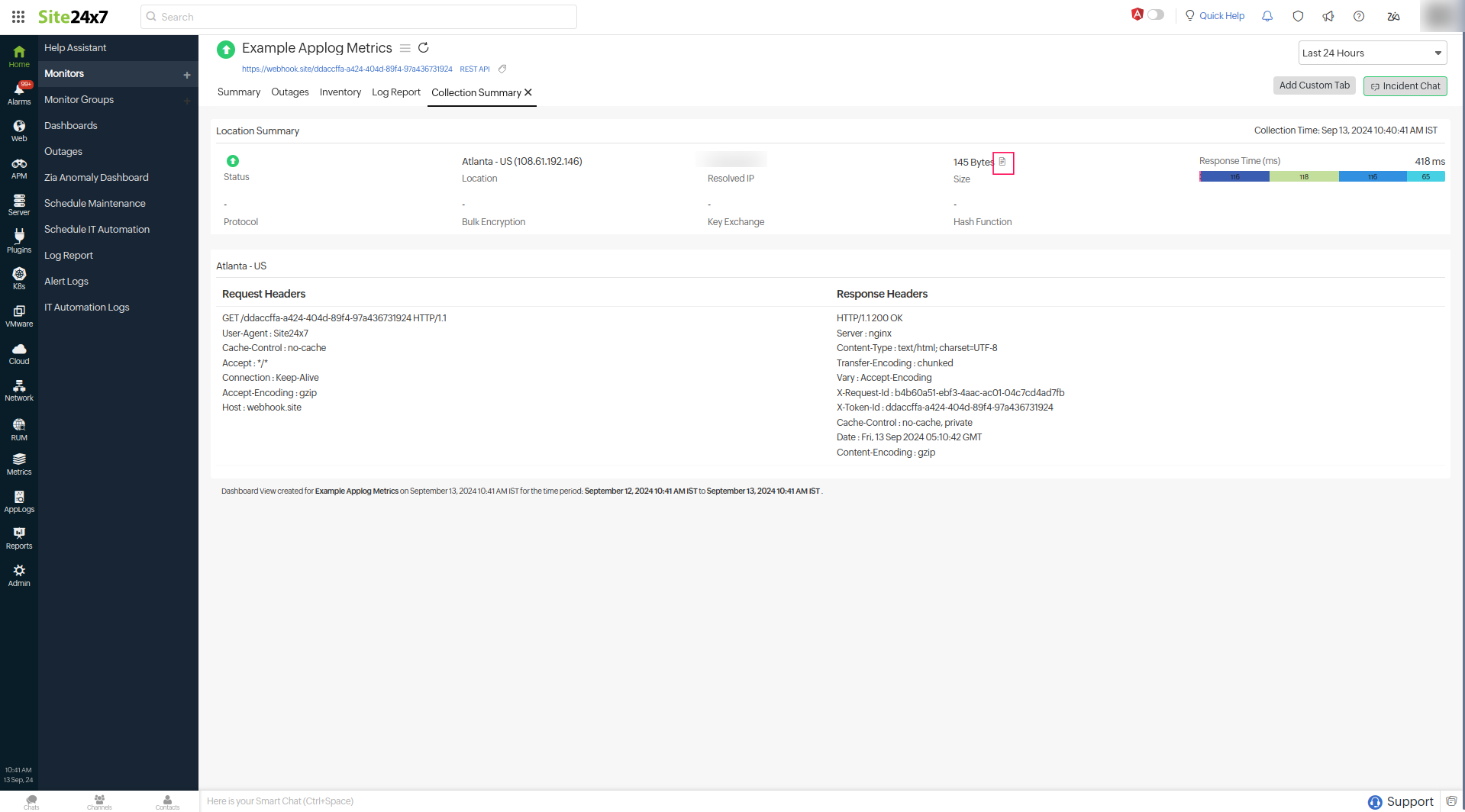 REST API Collection Summary Report Image for REST API Collection Summary Report