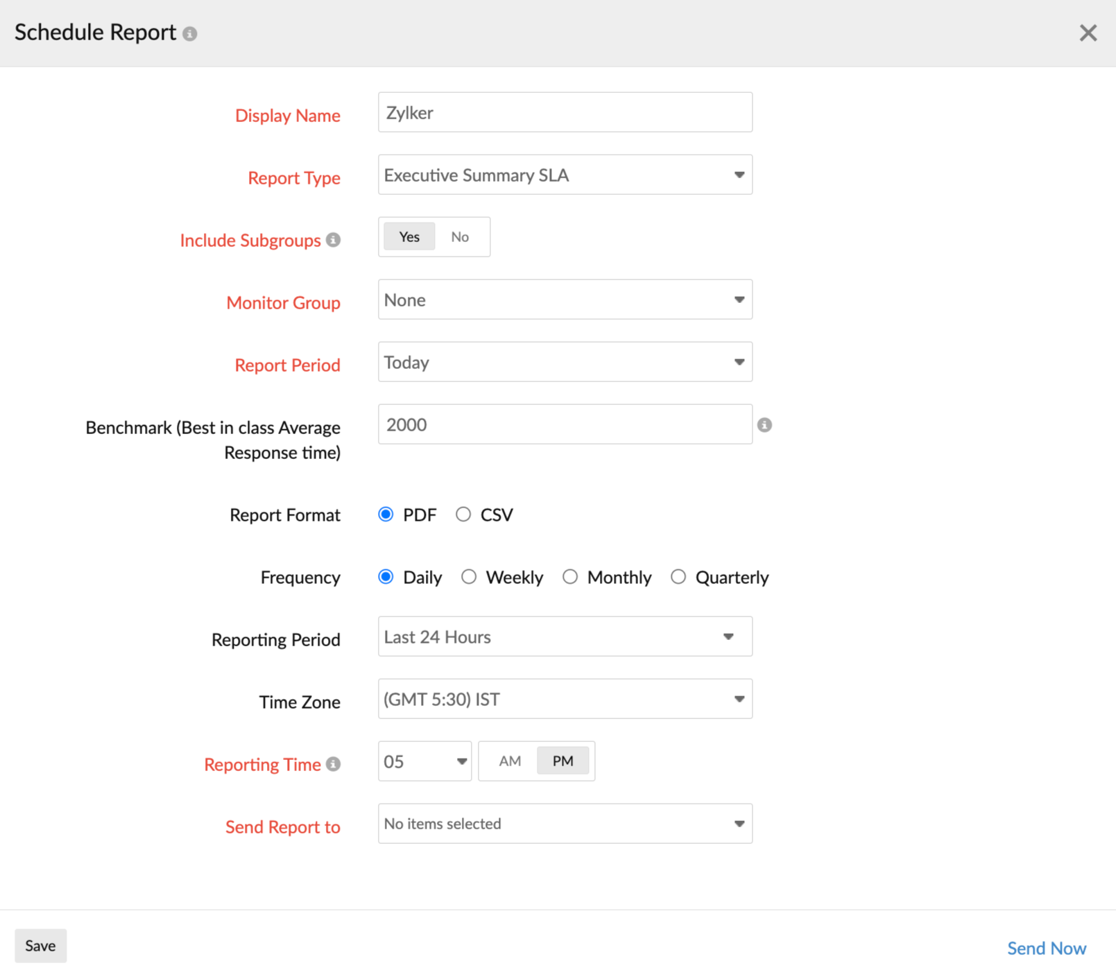 executive_summary_sla_sr Executive summary SLA in schedule report
