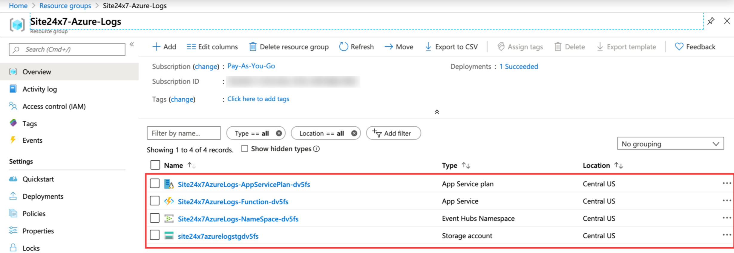 function-app-insights Function app insights logs