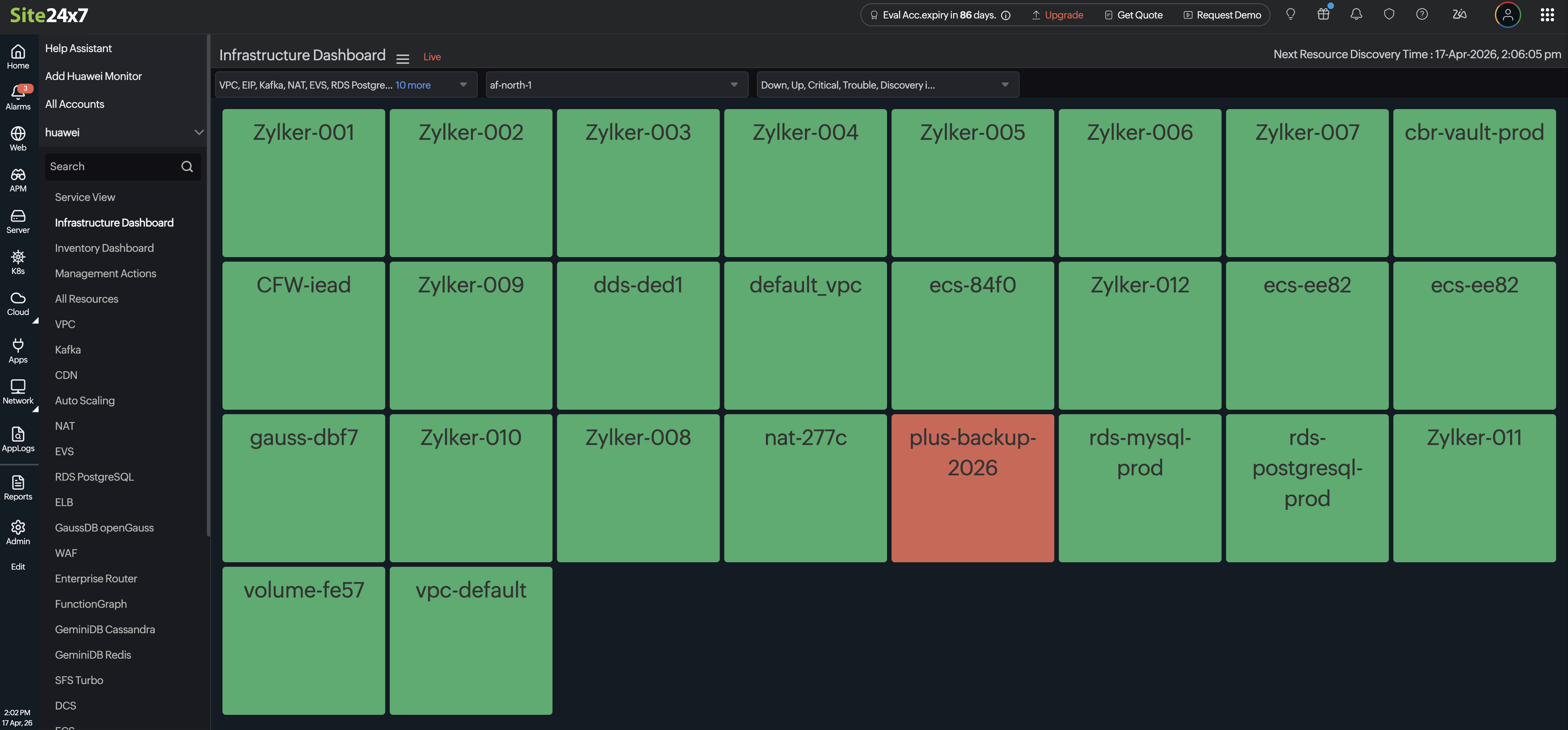 Infrastructure Dashboard Infrastructure Dashboard