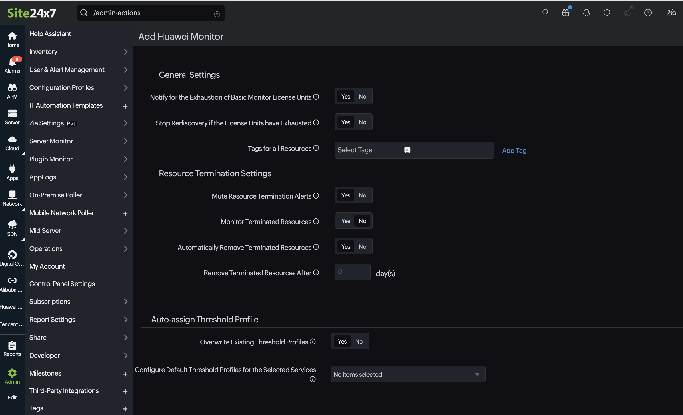 General settings General settings