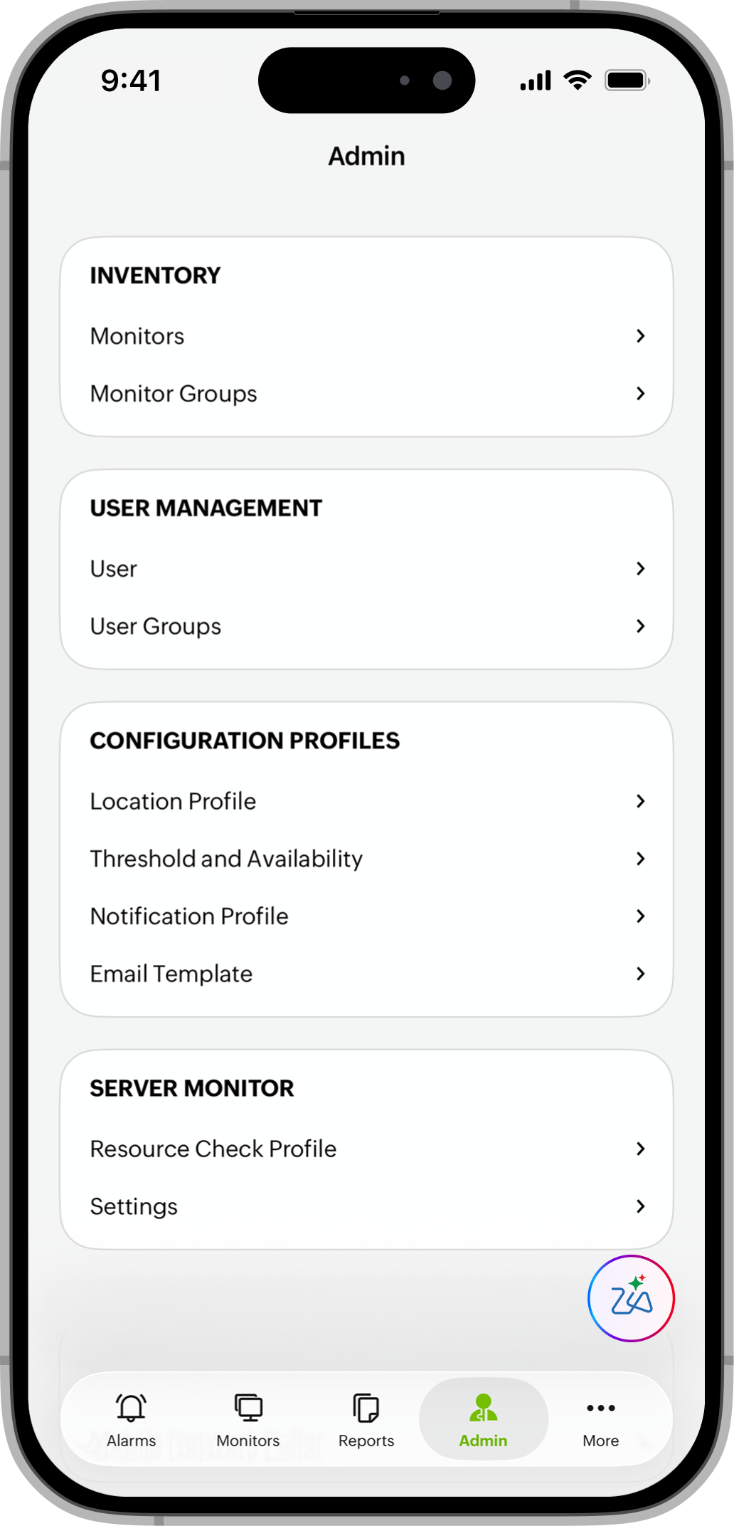 Admin iOS