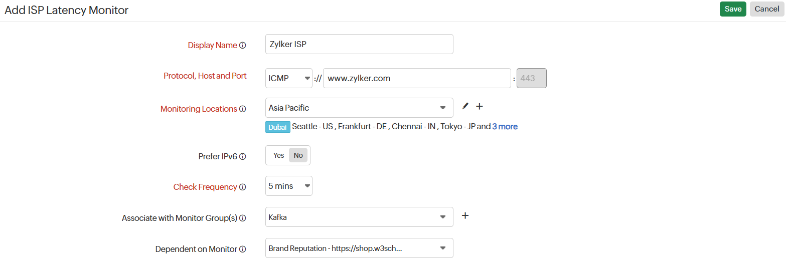 ISP Monitor header page ISP Monitor header page