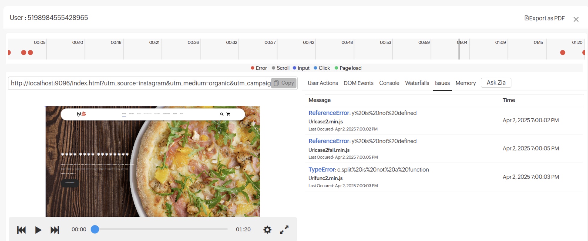 Issues tab