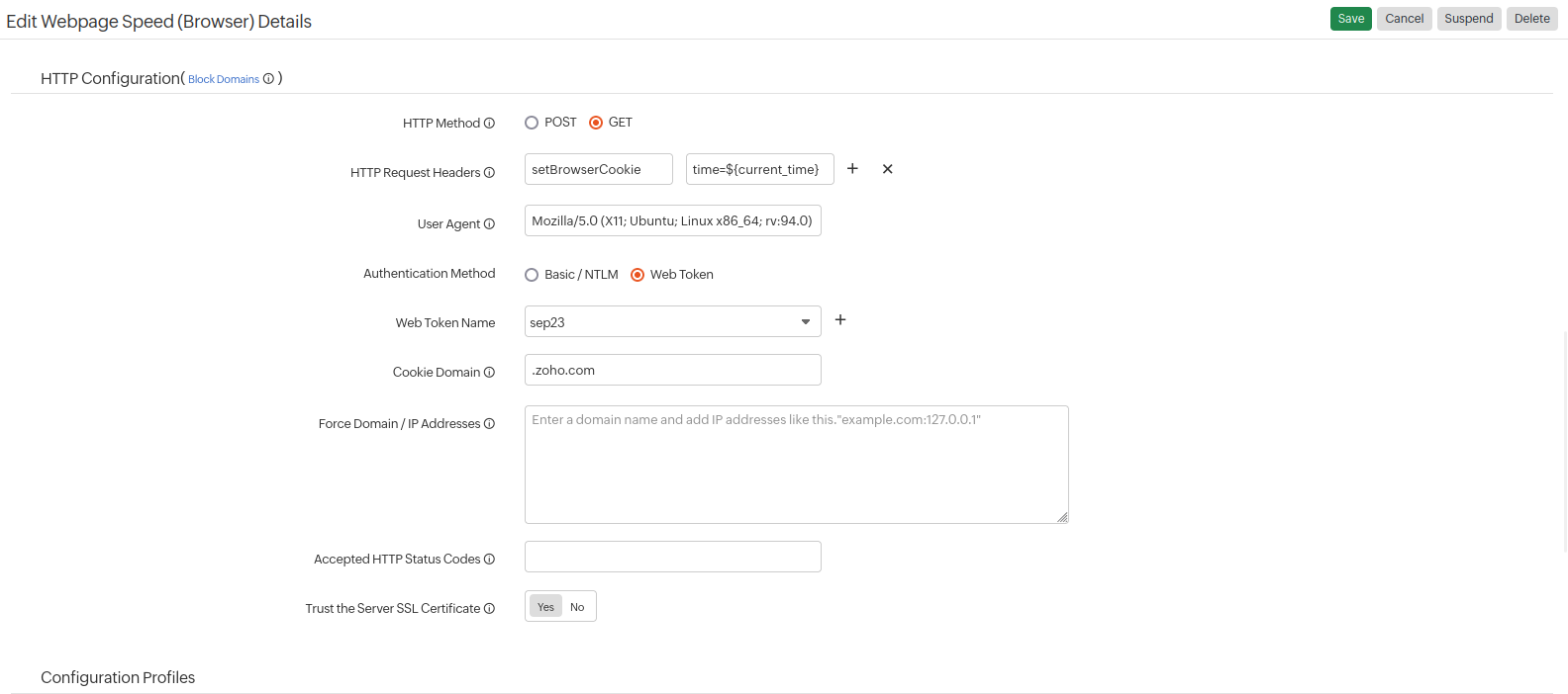 HTTP Configuration HTTP Configuration