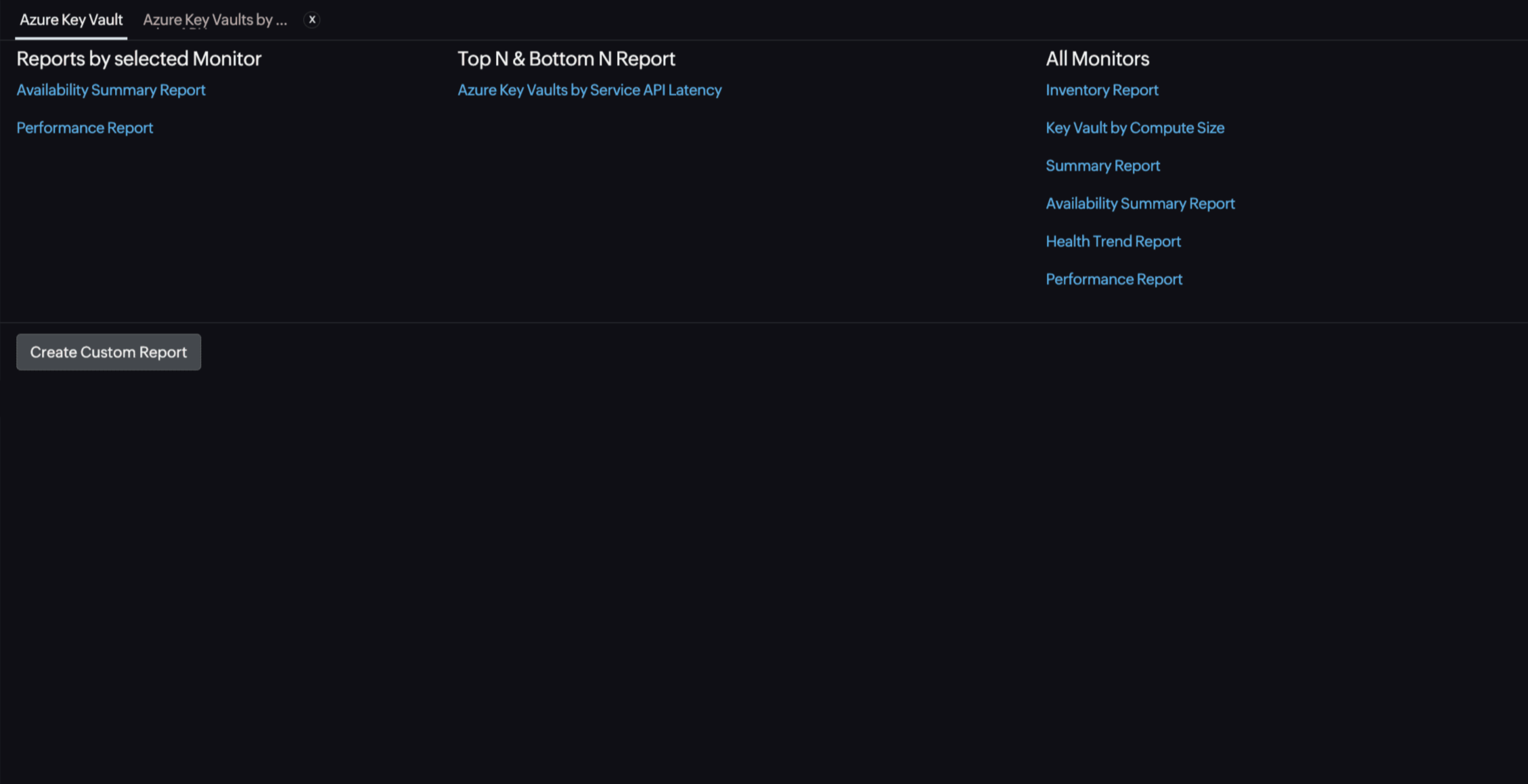 Key Vault Reports Key Vault Reports
