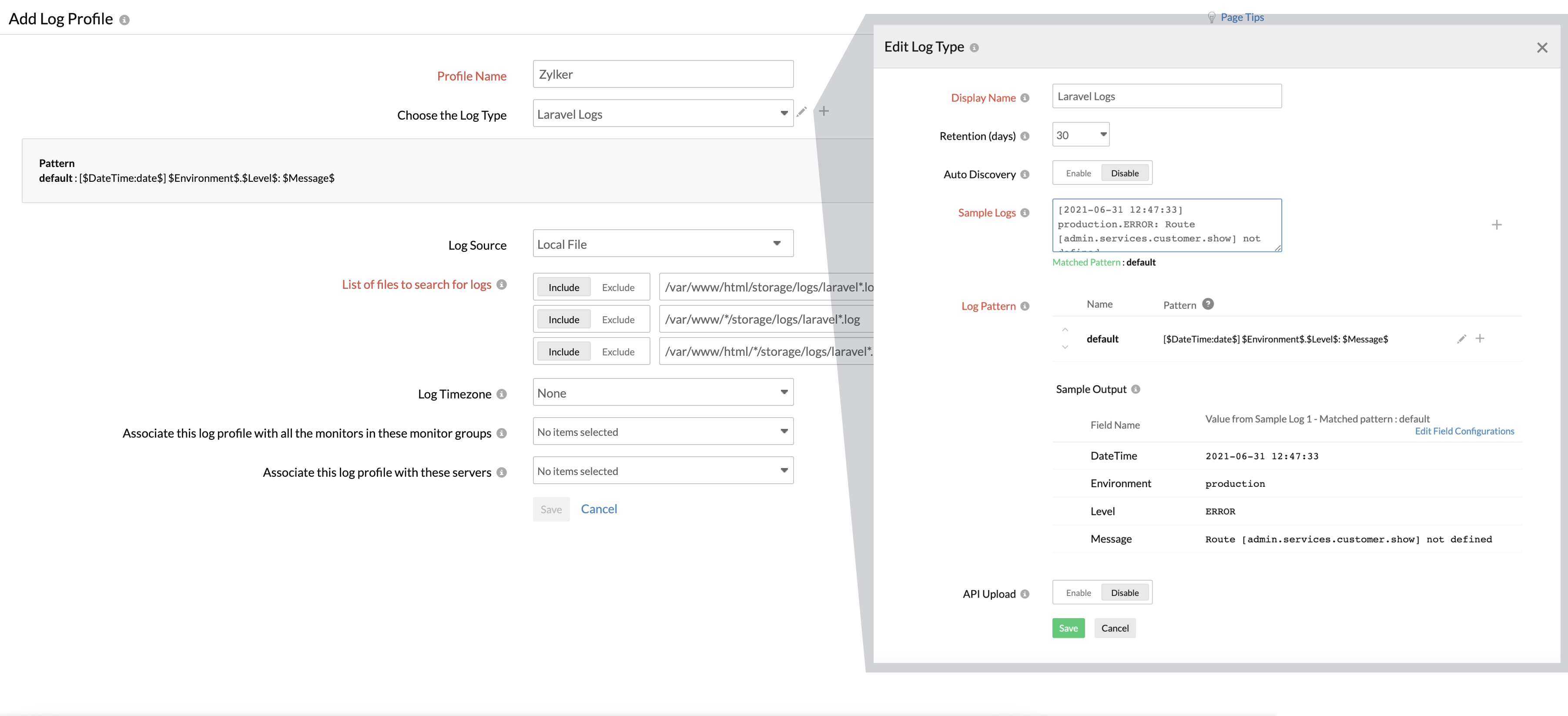 applogs-laravel Laravel log profile