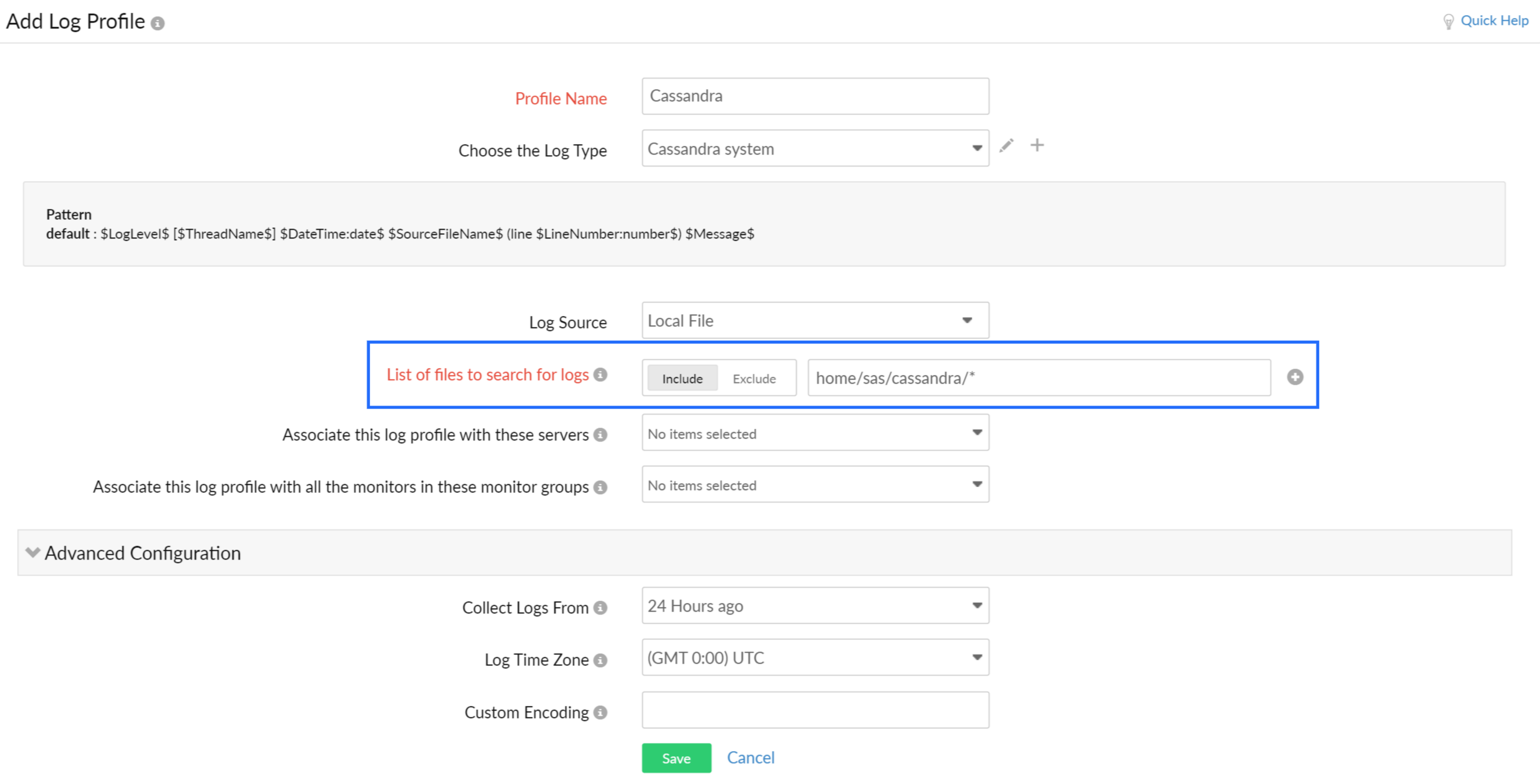 log-profile-include-files Add log profile