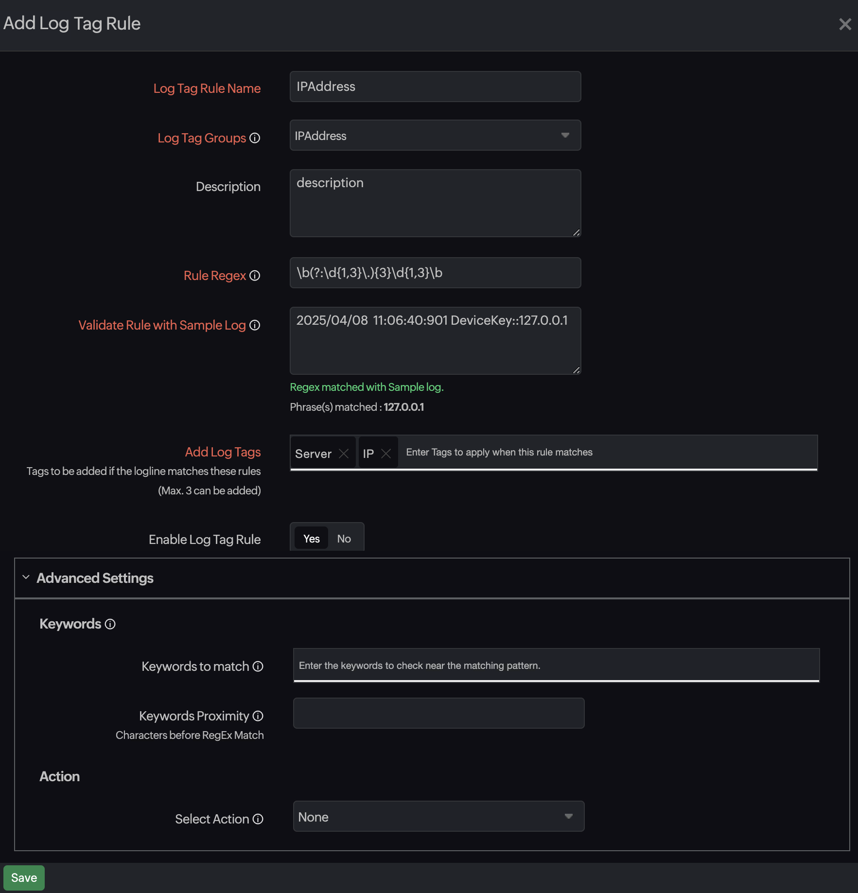 log tag rule