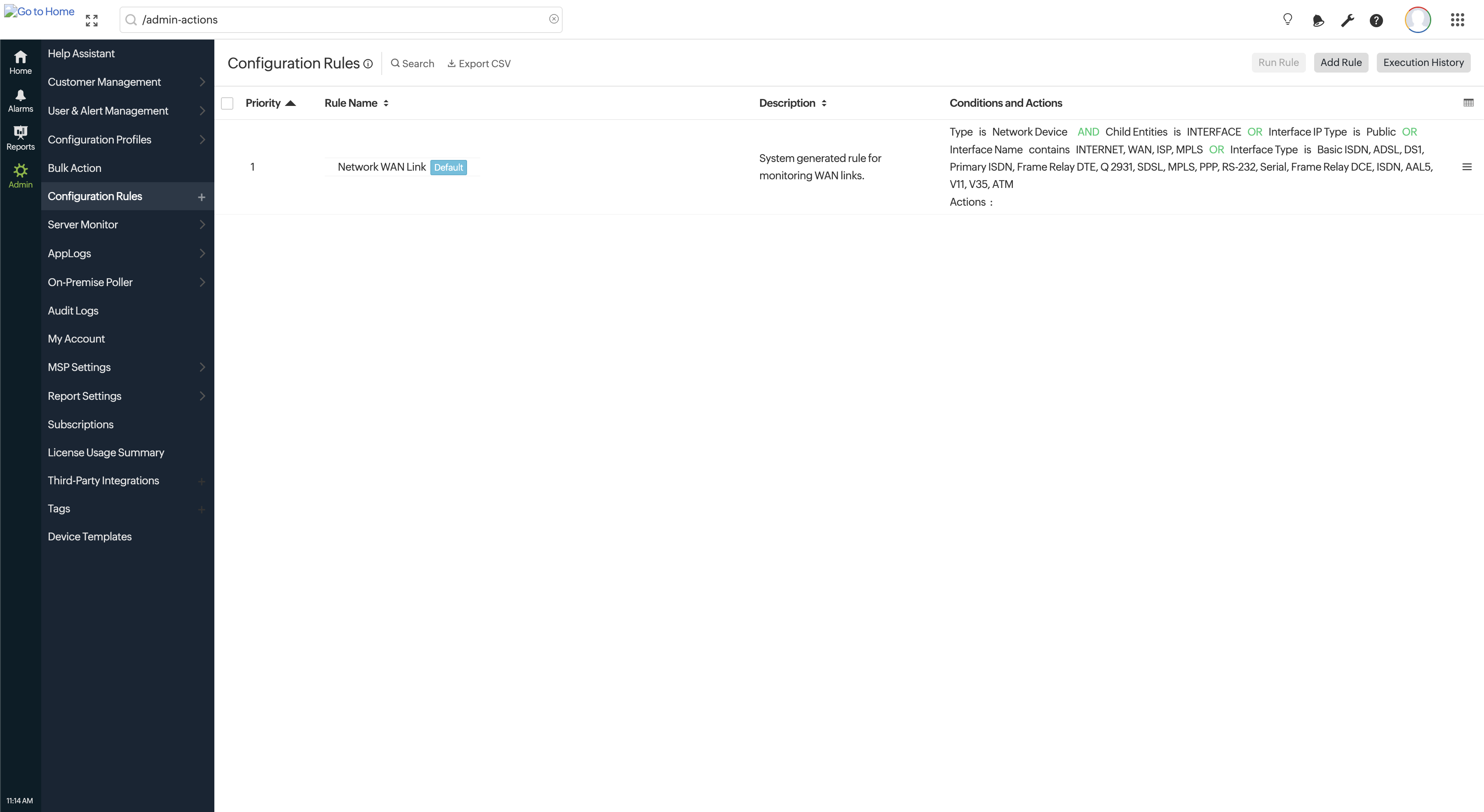 Configuation Rules Listing Configuation Rules Listing