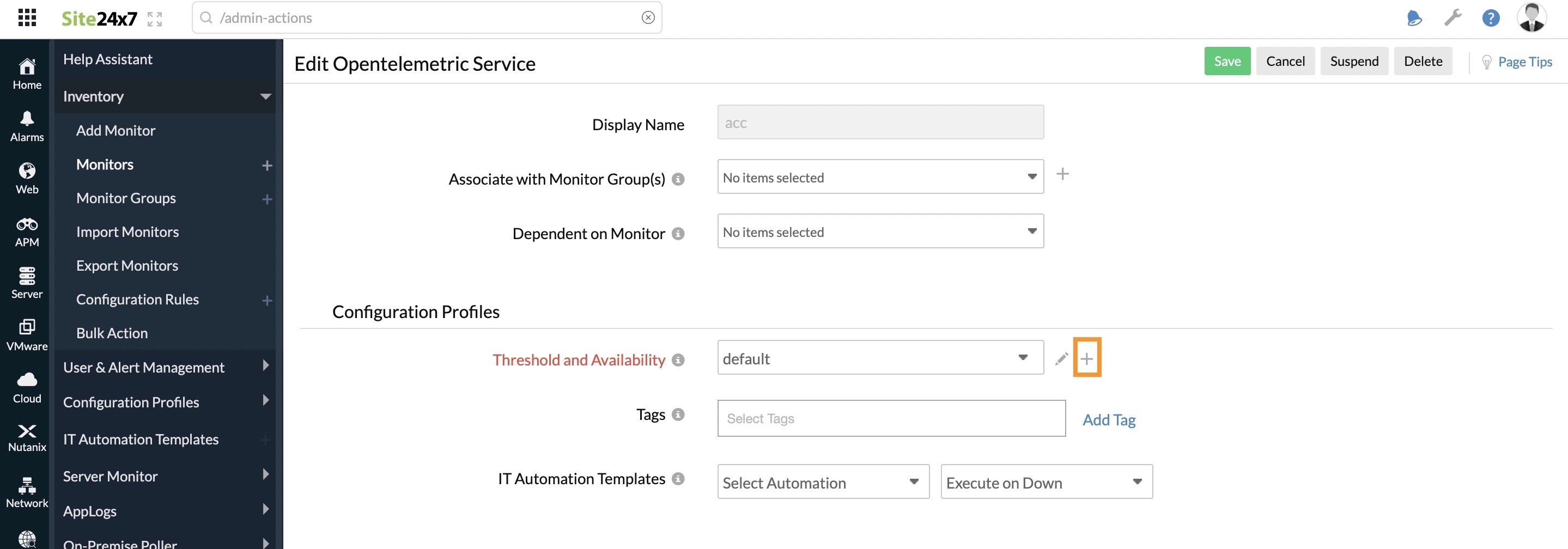 otel-add-threshold-availability Add Threshold and Availability