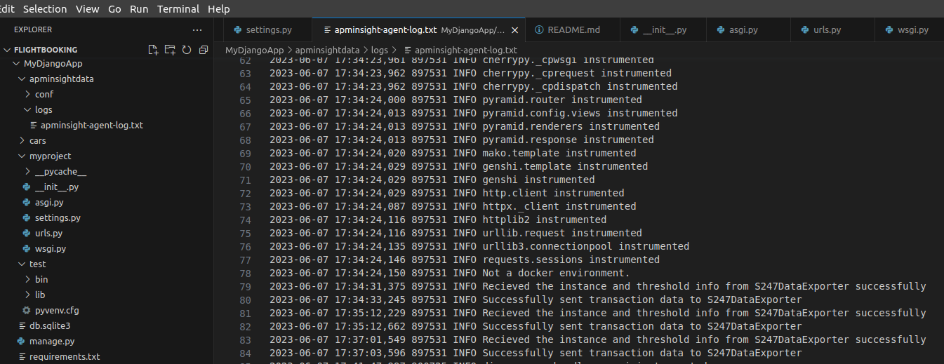 python-agent-logs Python agent logs