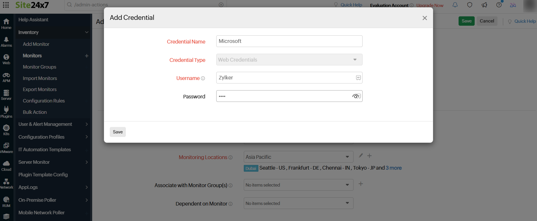 SaaS Add Credentials SaaS Add Credentials