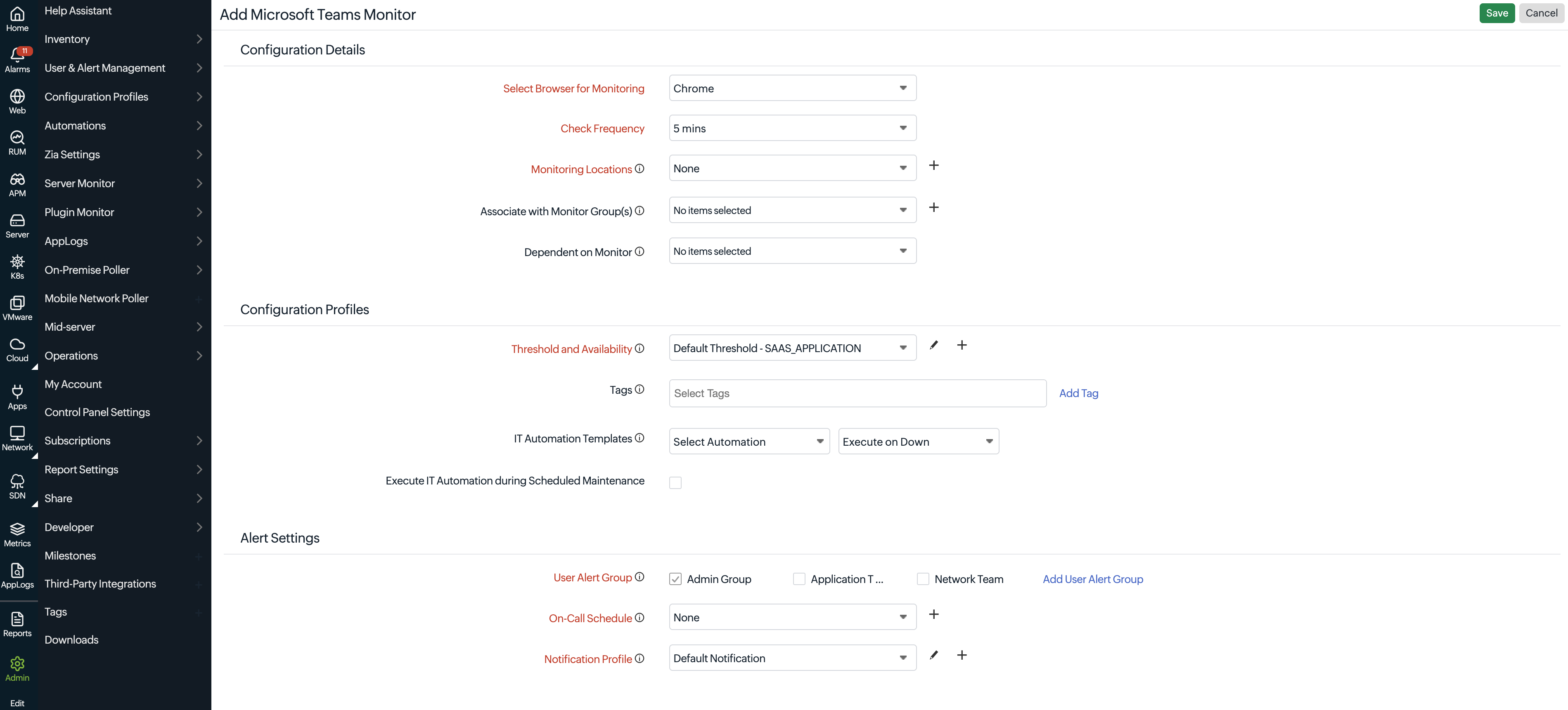 SaaS Configuration Details SaaS Configuration Details