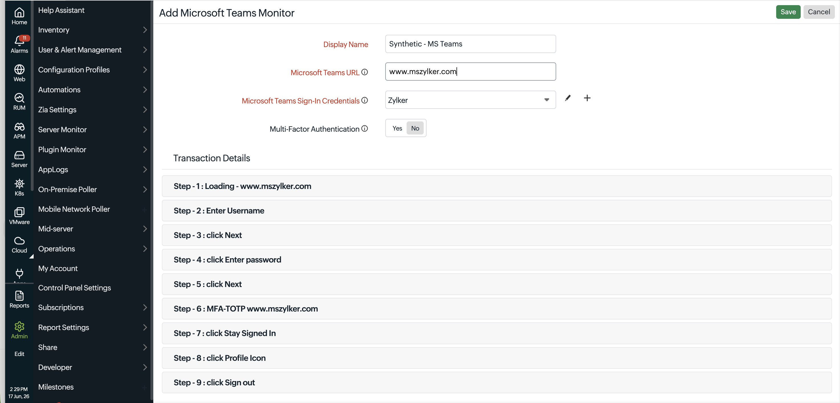 SaaS Transaction Details SaaS Transaction Details