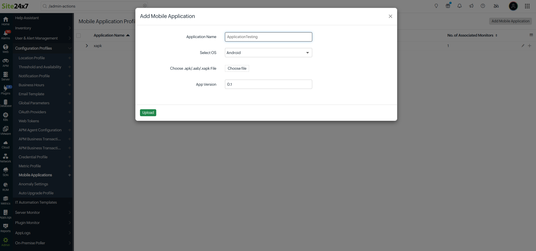 Add Mobile Application Profile Add Mobile Application Profile - Add