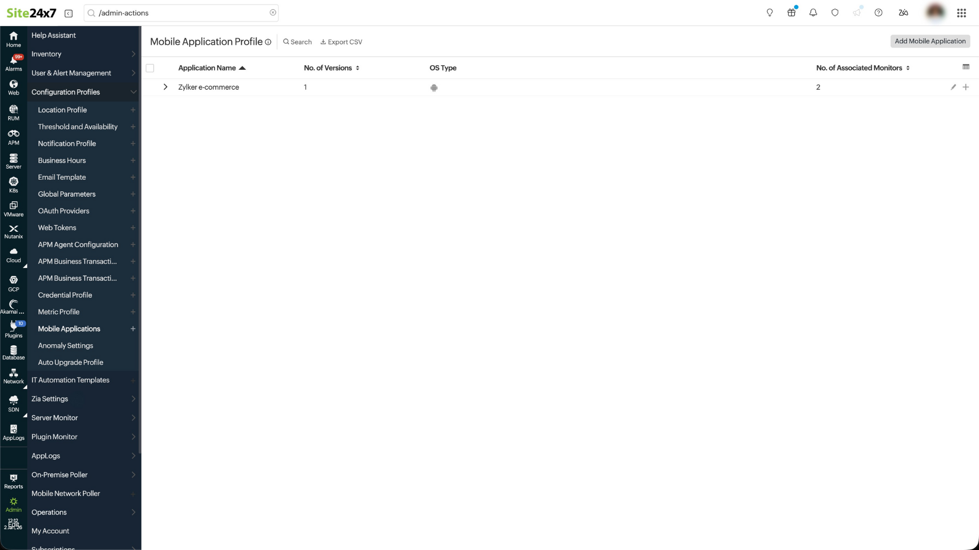 Mobile Application Profile Mobile Application Profile - View