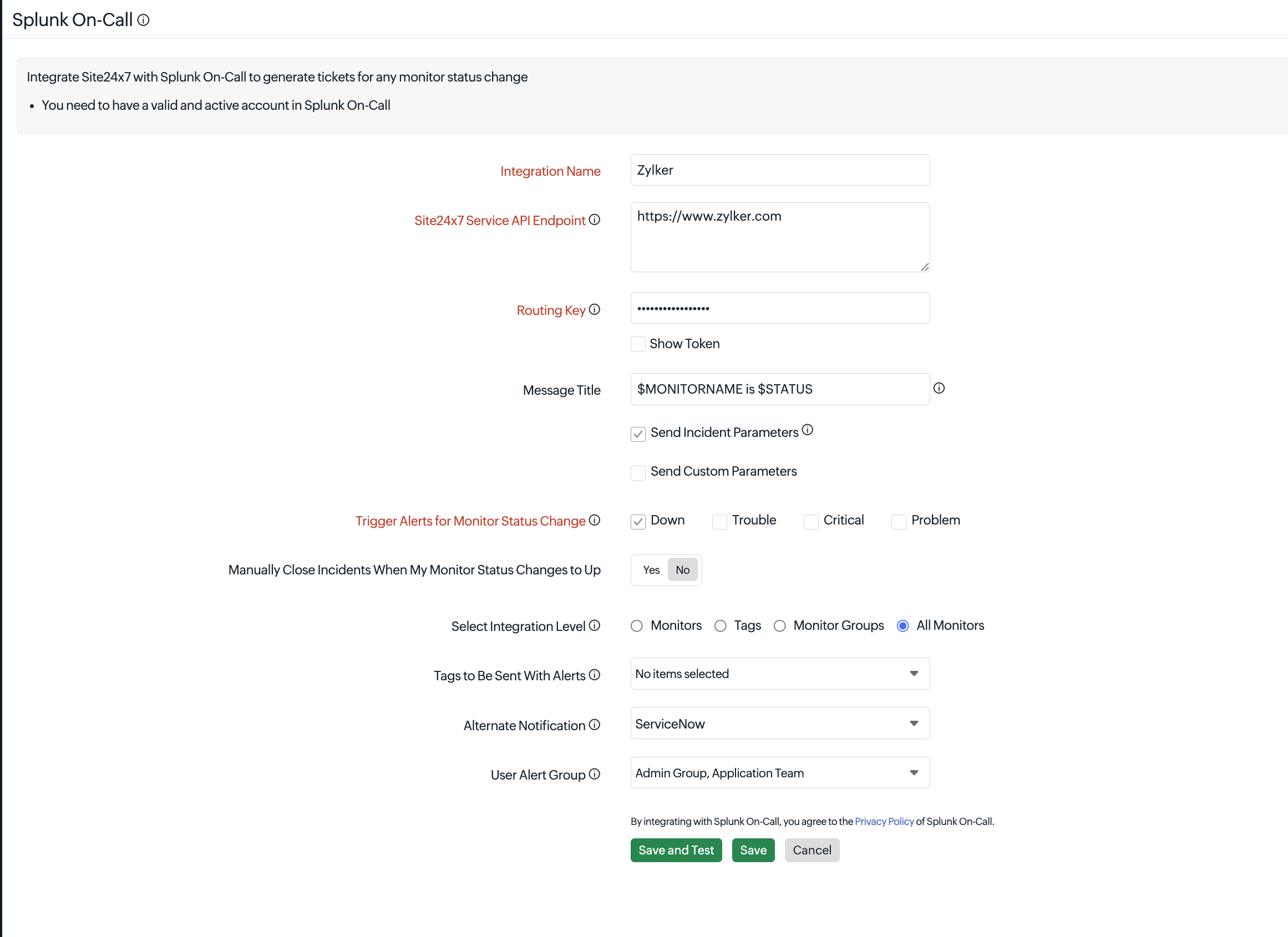 Splunk integration