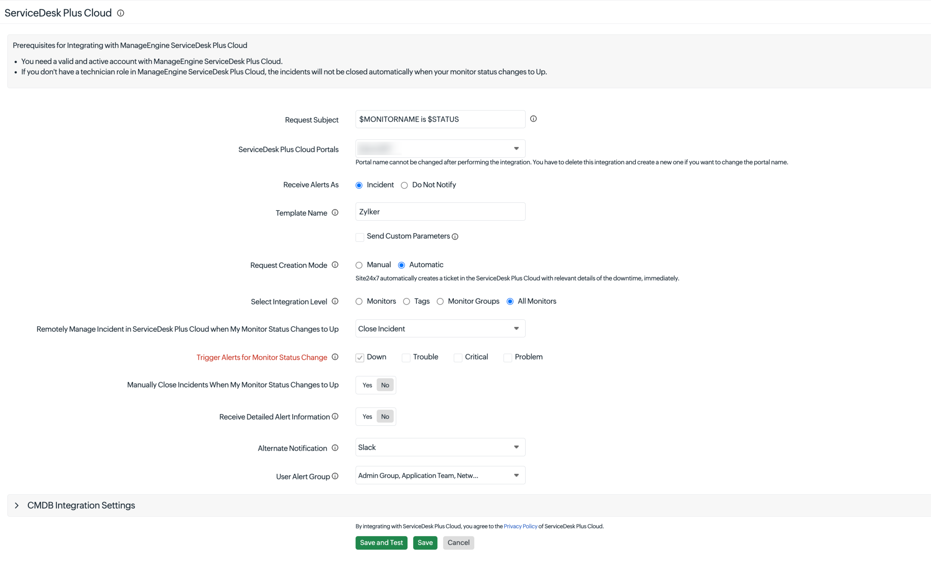 SDP Cloud Integration Procedure