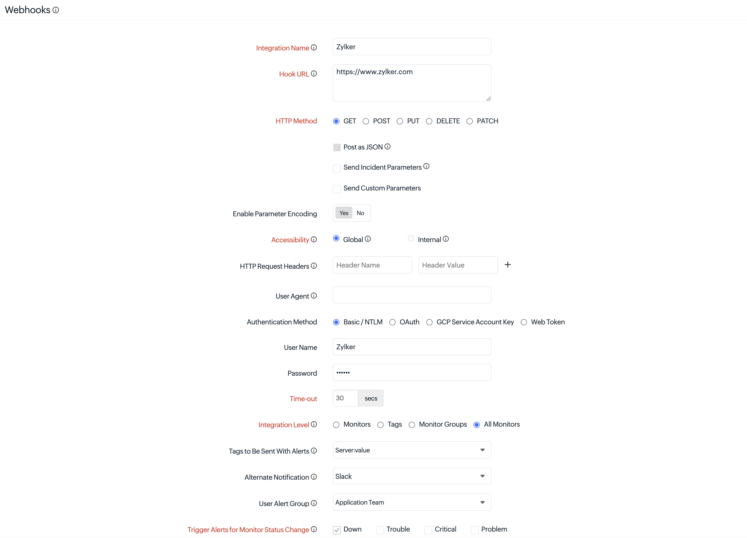 Webhook Integration Webhook Integration