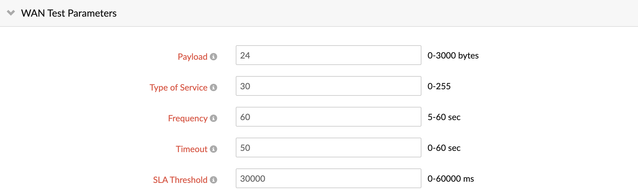 wan-test-parameters WAN Test Parameters