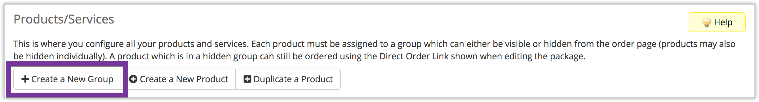 whmcs-create-new-group Click Create a New Group on WHMCS