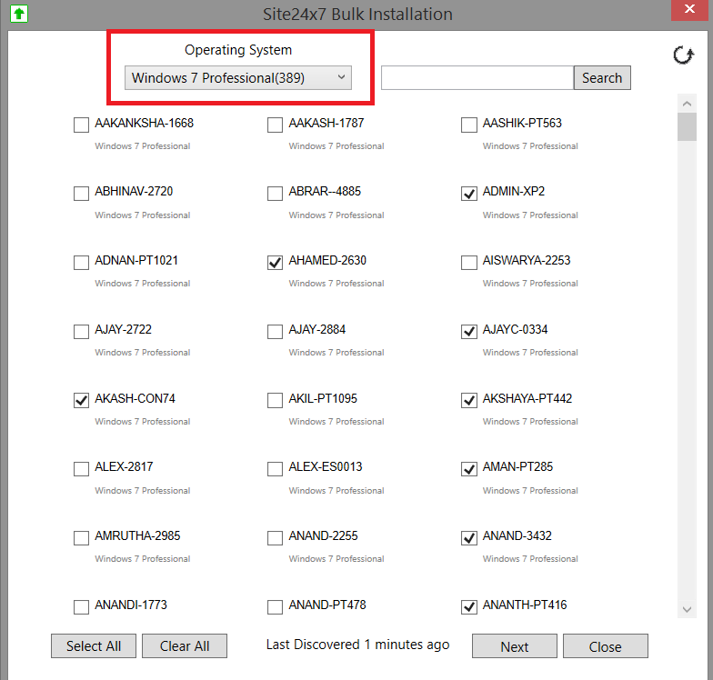 Bulk install via the agent installation wizard Bulk install via the installation wizard