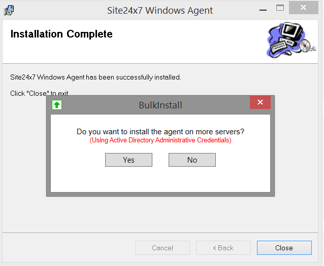 Bulk install via the agent installation wizard Bulk install via the Windows agent installation wizard