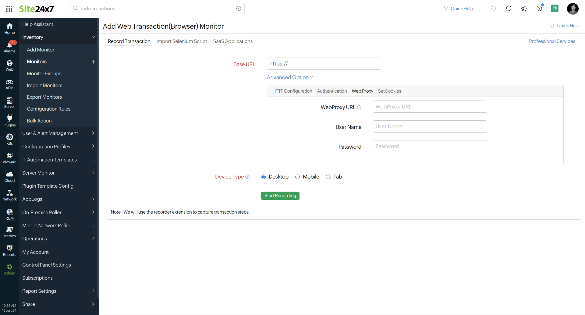Web Transaction - Add Transaction Recording Web Transaction - Add Transaction Recording